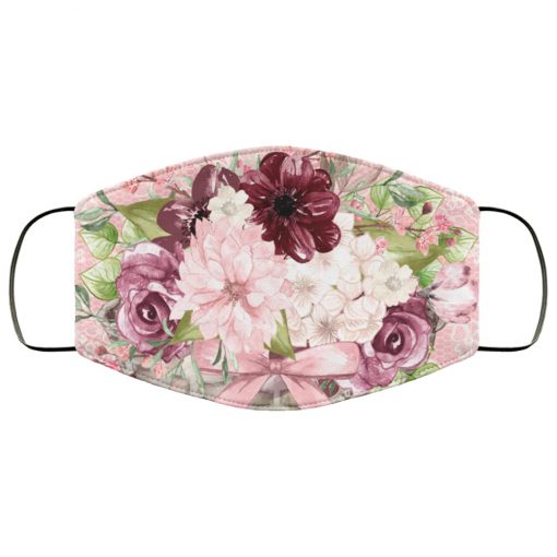 Pretty pink floral anti pollution face mask 2