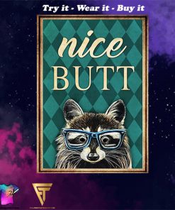 Raccoon nice butt vintage poster