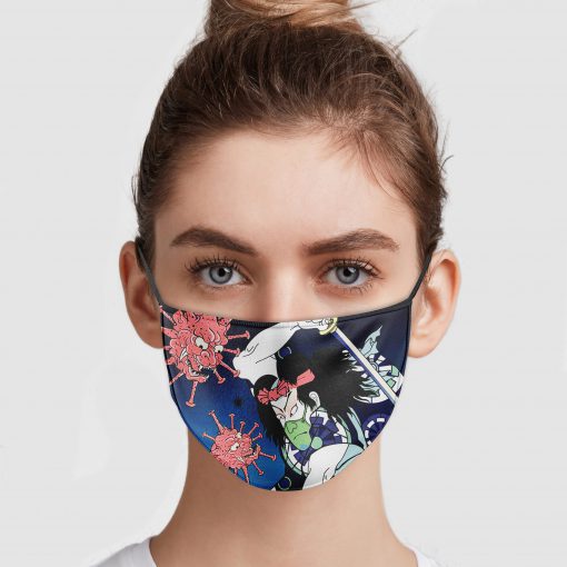 Samurai fights virus demon anti pollution face mask 1