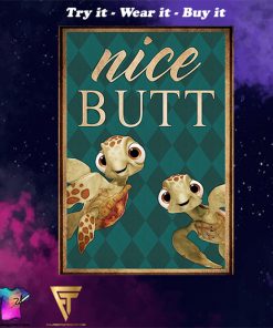 Sea turtle nice butt vintage poster - Copy