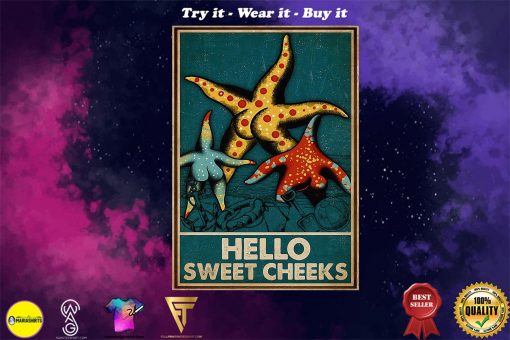 Starfish hello sweet cheek vintage poster