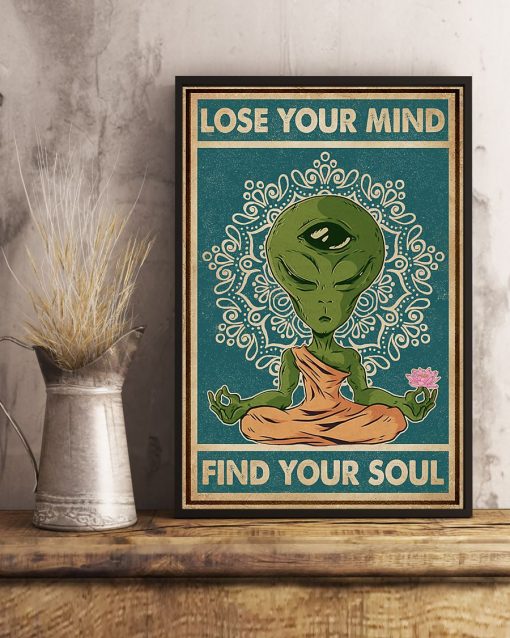 alien yoga lose your mind and find your soul vintage poster 2