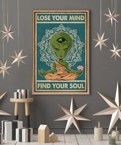 alien yoga lose your mind and find your soul vintage poster 4