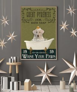 bath soap company great pyreness wash your paws vintage poster 4