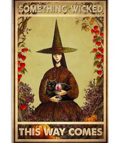 black cat and witch something wicked this way comes vintage poster 1