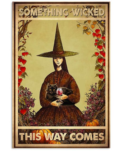 black cat and witch something wicked this way comes vintage poster 2
