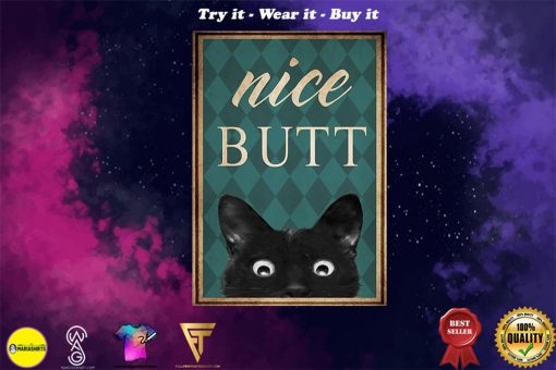 black cat nice butt vintage poster