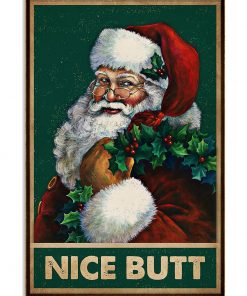 christmas santa nice butt vintage poster 1