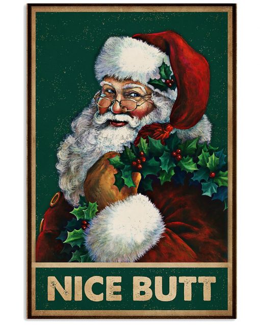 christmas santa nice butt vintage poster 1