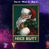 christmas santa nice butt vintage poster