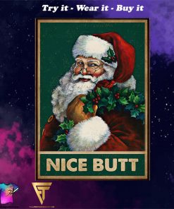 christmas santa nice butt vintage poster