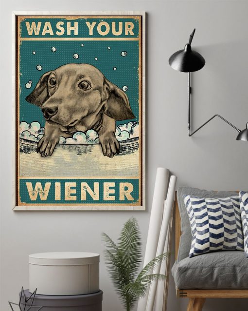 dachshund wash your wiener vintage poster 2