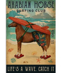 diving club arabian horse lifes a wave catch it vintage poster 1