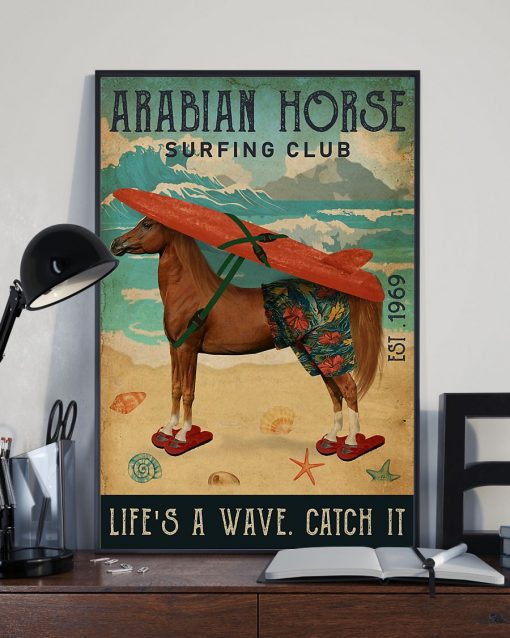 diving club arabian horse lifes a wave catch it vintage poster 4