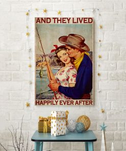 fishing couple and they lived happily ever after vintage poster 4