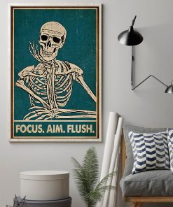 focus aim flush skeleton vintage poster 2