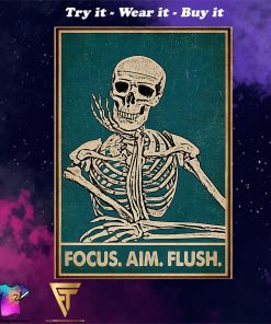 focus aim flush skeleton vintage poster