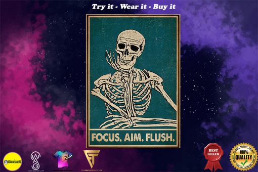 focus aim flush skeleton vintage poster