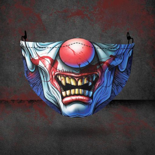 halloween evil clown all over printed face mask 1