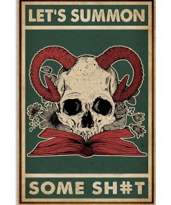 halloween lets summon some shit skull devil vintage poster 1