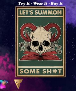 halloween lets summon some shit skull devil vintage poster