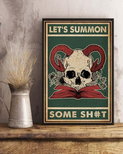 halloween lets summon some shit skull devil vintage poster 3