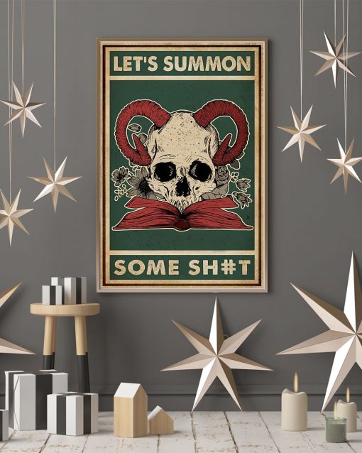 halloween lets summon some shit skull devil vintage poster 4