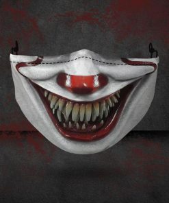 halloween pennywise face all over printed face mask 1