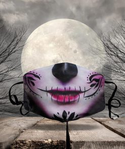 halloween sugar skull all over printed face mask 1
