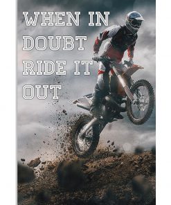 retro motorcycle when in doubt ride it out poster 1