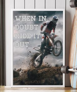 retro motorcycle when in doubt ride it out poster 2