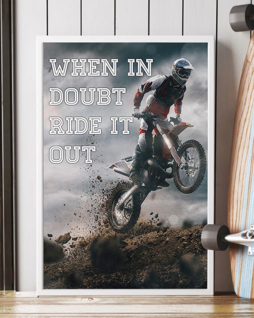 retro motorcycle when in doubt ride it out poster 2