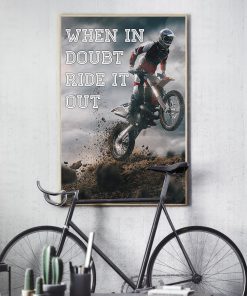 retro motorcycle when in doubt ride it out poster 3