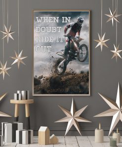 retro motorcycle when in doubt ride it out poster 4