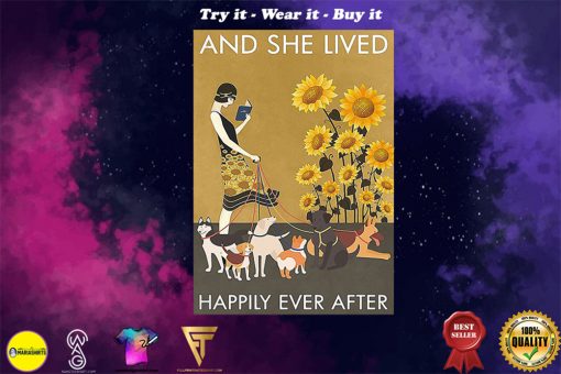 sunflower she and dogs and she lived happily ever after poster - Copy (2)