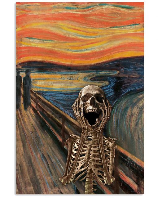 the scream edvard munch skeleton vintage poster 1