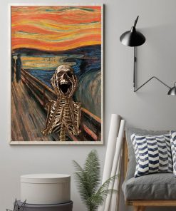 the scream edvard munch skeleton vintage poster 2