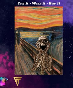 the scream edvard munch skeleton vintage poster
