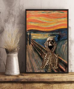 the scream edvard munch skeleton vintage poster 3
