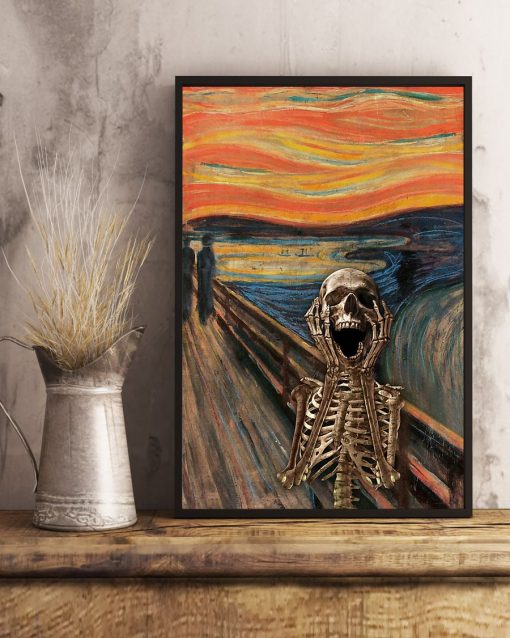 the scream edvard munch skeleton vintage poster 3