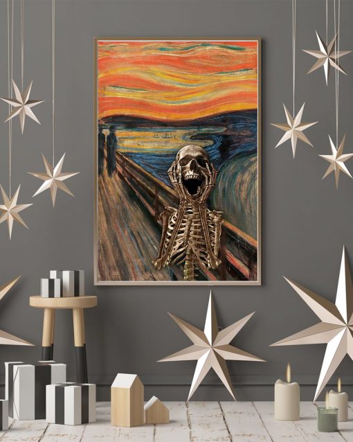 the scream edvard munch skeleton vintage poster 4