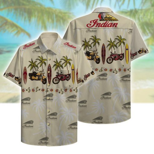 tropical beach indian motorcycle hawaiian shirt 1