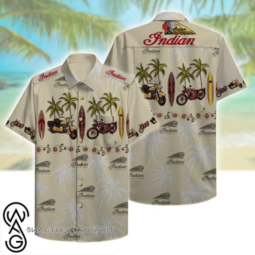 tropical beach indian motorcycle hawaiian shirt
