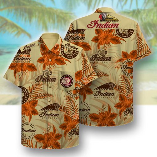 tropical indian motorcycle symbol hawaiian shirt 1