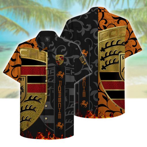 tropical porsche symbol hawaiian shirt 2