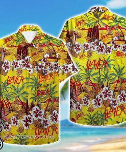 tropical slayer pattern hawaiian shirt