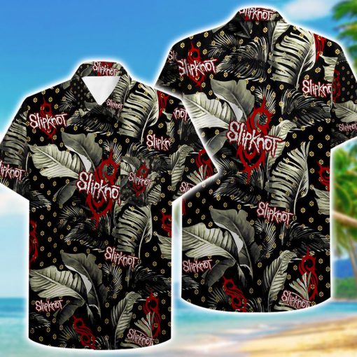 tropical slipknot pattern hawaiian shirt 1