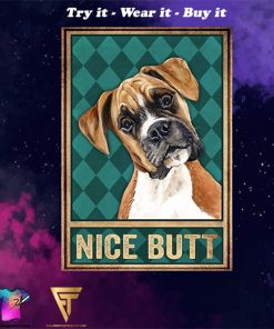 vintage boxer dog nice butt poster