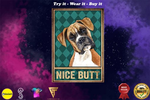 vintage boxer dog nice butt poster