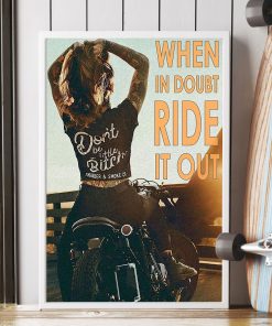 vintage motorcycle girl when in doubt ride it out poster 2